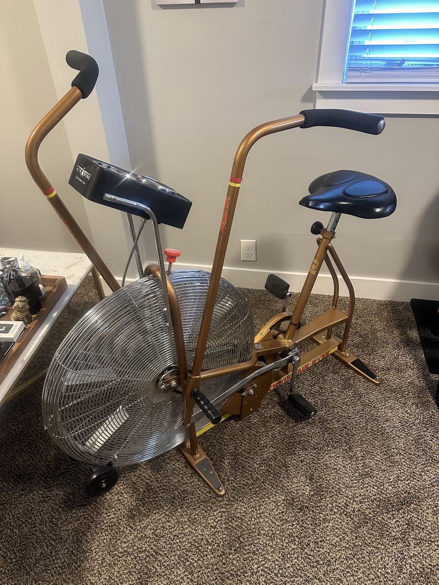 Vintage Schwinn Airdyne AD2 Exercise Bike - Air Resistance Fan Bike - Gold Finish