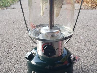 Vintage Coleman Powerhouse Lantern 290A700, Dated 1988, with Red Coleman Case