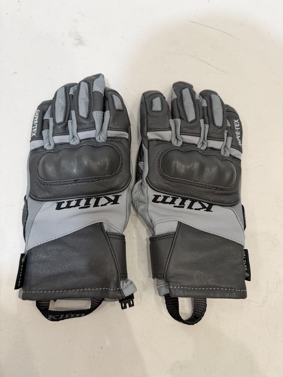 KLIM Gore-Tex Grip Gloves - Gray/Black, Size XS - All-Weather Performance