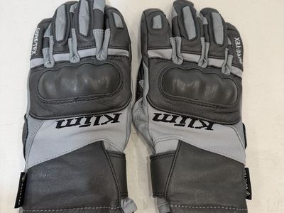KLIM Gore-Tex Grip Gloves - Gray/Black, Size XS - All-Weather Performance
