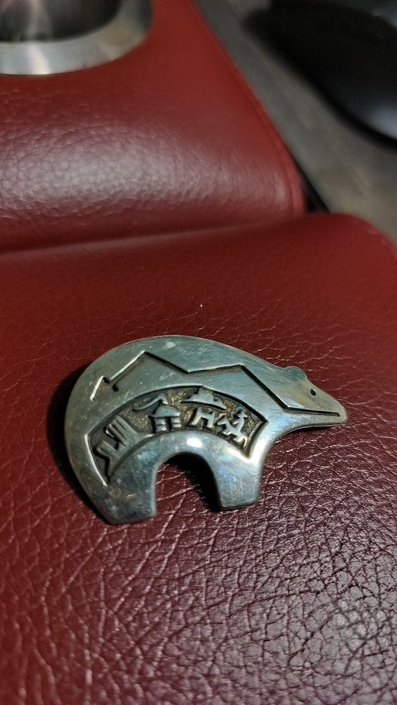 Sterling bear fetish signed