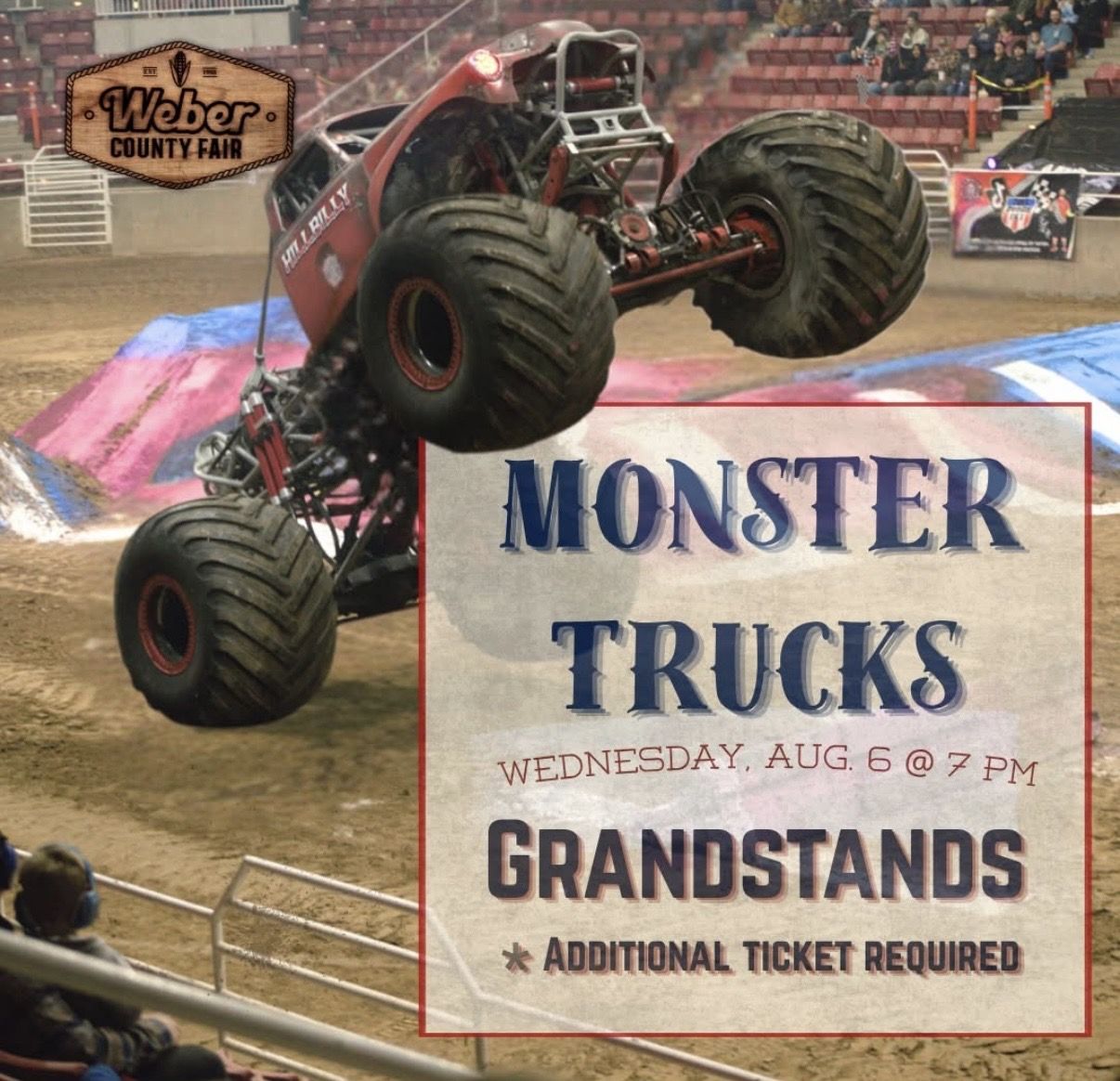 Family 4 pack to monster trucks at Weber fair August 6th