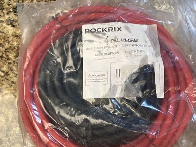 Rockrix 4 gauge 25ft red/25ft black power wire
