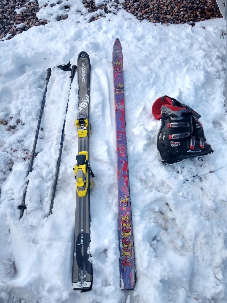 2x Ski sets-New K2 90's Vintage Skis+used