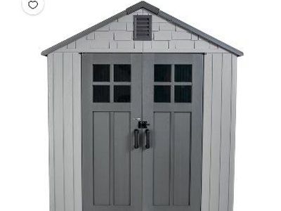 Lifetime Architect Series 7x7 ft. Polyethylene Outdoor Storage Shed, 46.6 sq. ft., Gray (60512)