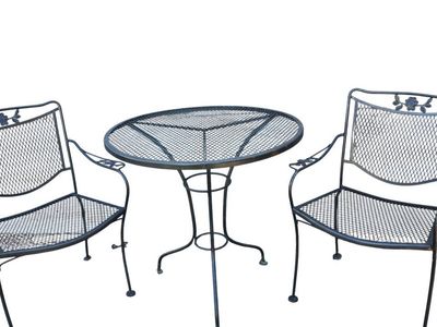 Vintage Black Wrought Iron Patio | Bistro Set