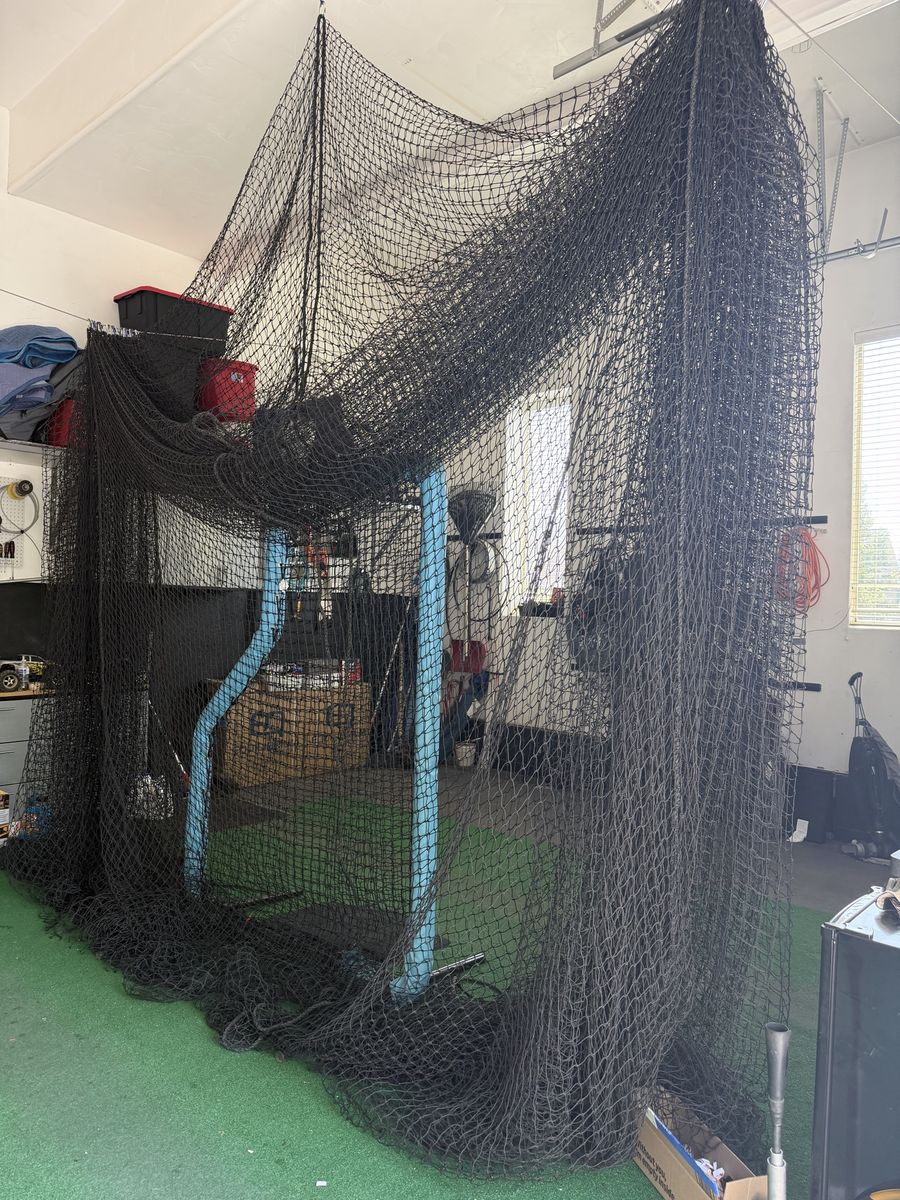Heavy-Duty Baseball Batting Cage Netting with Pitching L-Screen