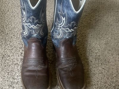 Old West Youth/Kids Leather Western Cowboy Boots BSY1914 Size 6.0 D