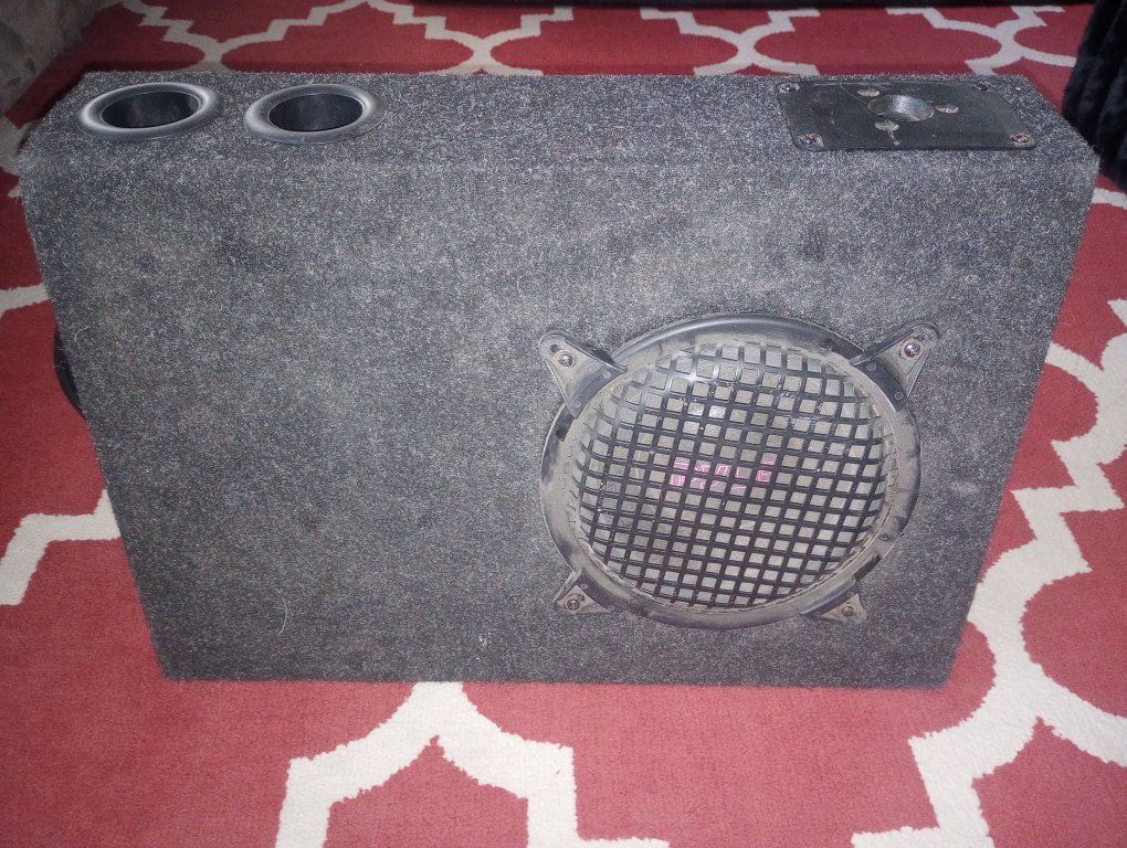 Pyle 8" Car Subwoofer Enclosure Box - Gray Carpeted Finish, Ported Design
