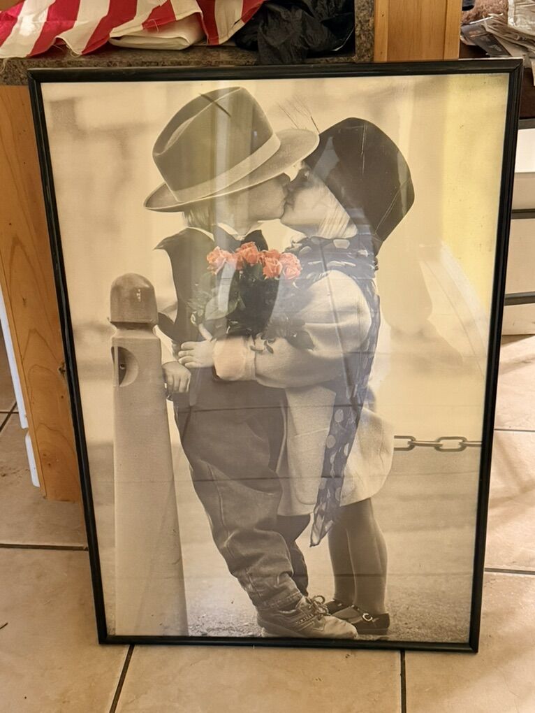 ViNtage Falling In Love Picture! 25X37 Framed