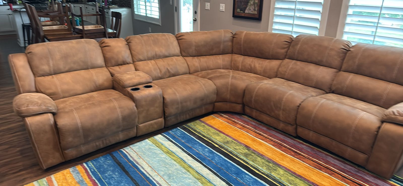 Brown sectional couch