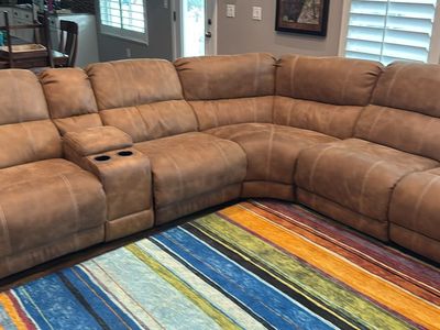 Brown sectional couch