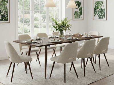 9-Piece Extendable Dining Table Set with Upholstered Side Chairs by Wade Logan
