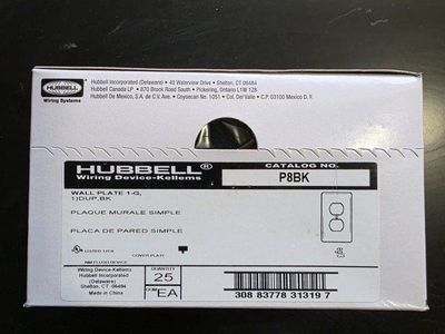 Hubbell black receptacle covers 25pk