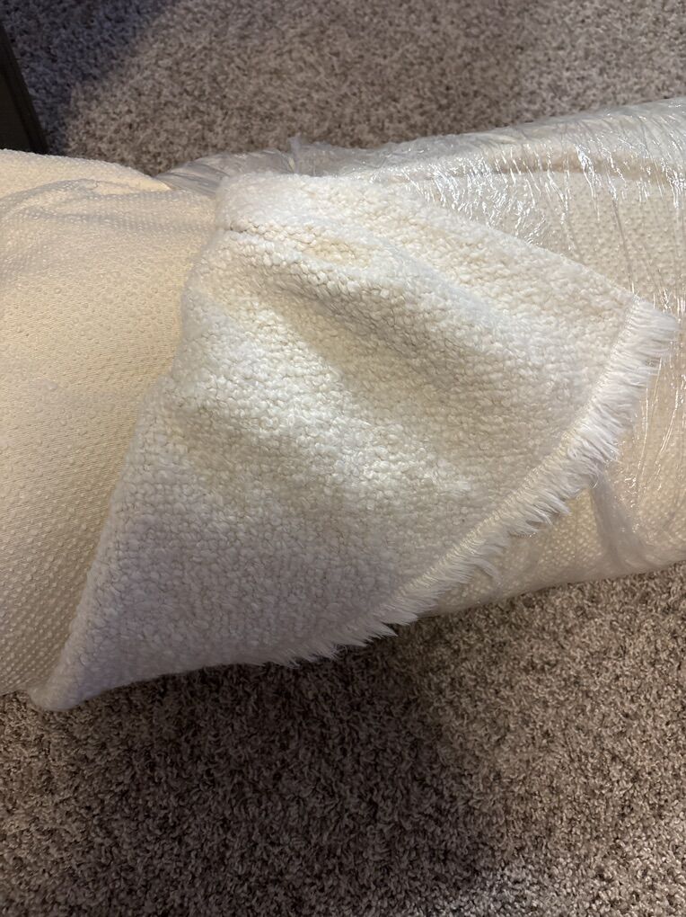 Off White Fleece Like Upholstery Fabric Roll