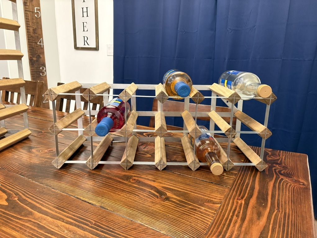 Wood & Metal Wine Rack