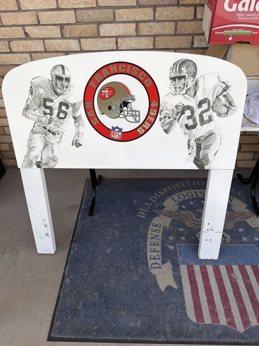 Vintage San Francisco 49ers NFL Wooden Headboard Football Theme Wall Art Decor