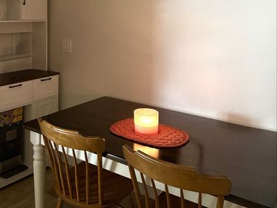 Farmhouse Style Dining Table - Dark Wood Top, White Legs