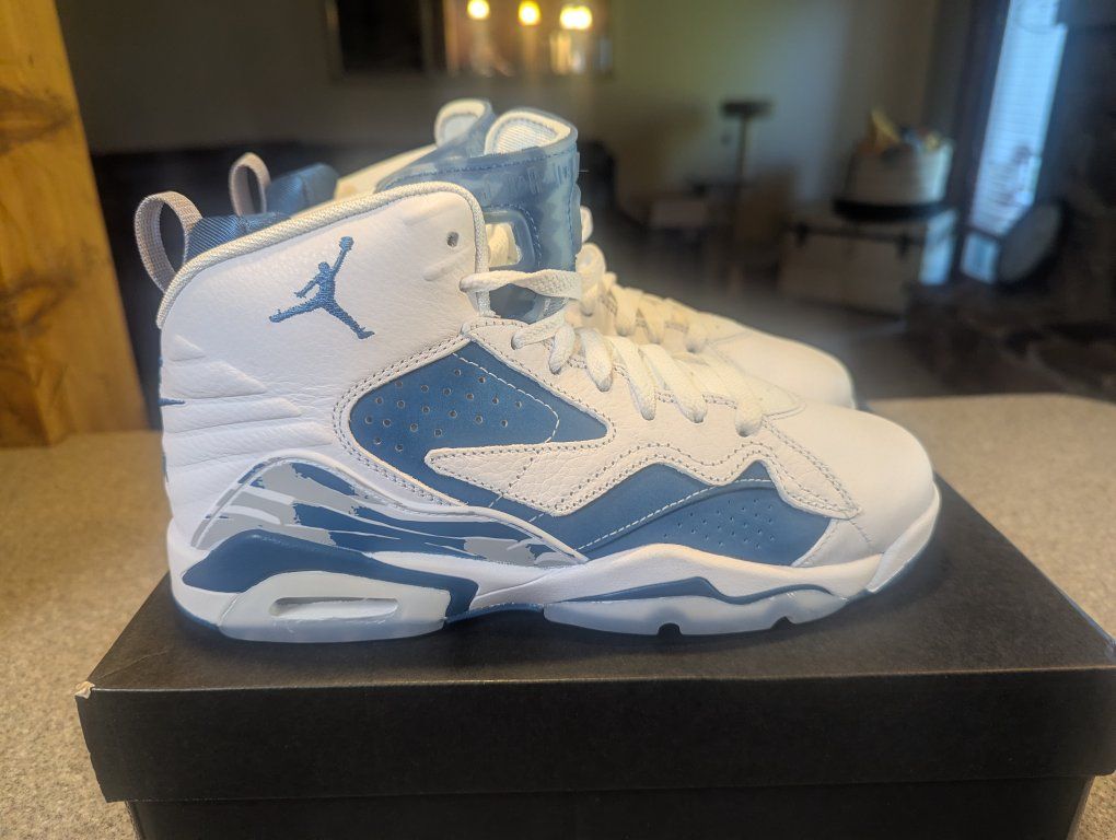Jordan MVP (GS) White/Industrial Blue Sneakers - Size 6Y with Original Box
