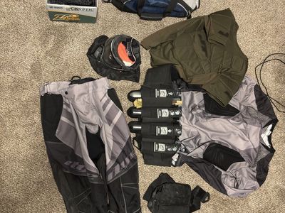 Paintball Gear Bundle DYE Pants Jersey Harness Pods Mask Bag