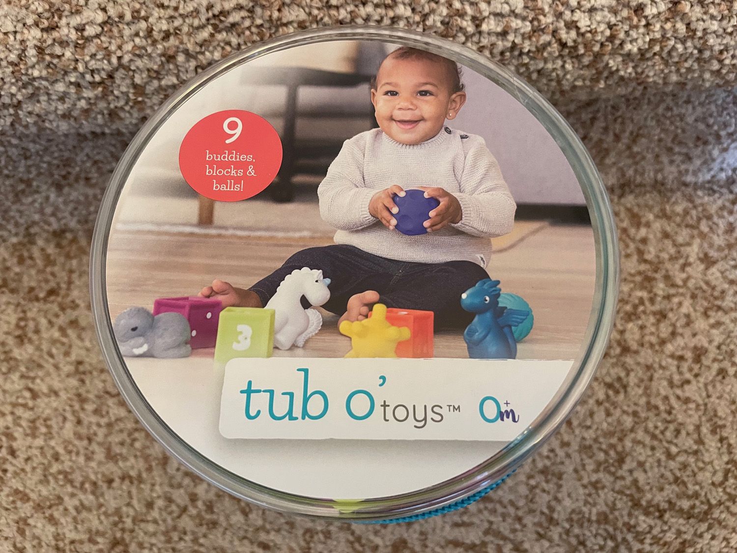 NEW Tub of Toys by Infantino, Textured Balls, Blocks, and Characters