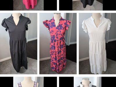 Lot of 7 Women's Dresses Size Large Various Brands