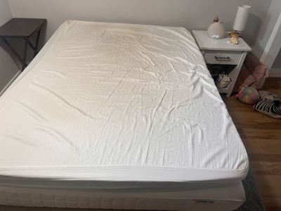 Full Size Mattress + Memory Foam Topper + Bed Frame
