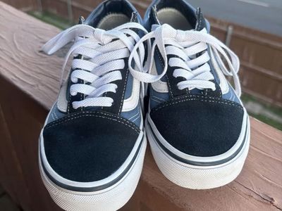 Vans Old Skool Blue Black Skate Shoes Sneakers