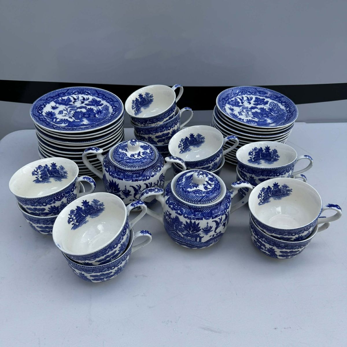 Vintage Blue Willow Tea & Dessert Service Set – Made in Japan (45 Pieces Total)