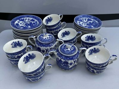 Vintage Blue Willow Tea & Dessert Service Set – Made in Japan (45 Pieces Total)