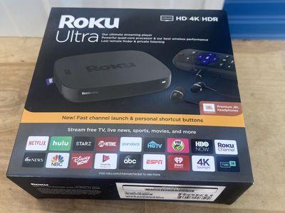 Roku Ultra Streaming Player HD 4K HDR Quad-Core Processor JBL Headphones New Sealed