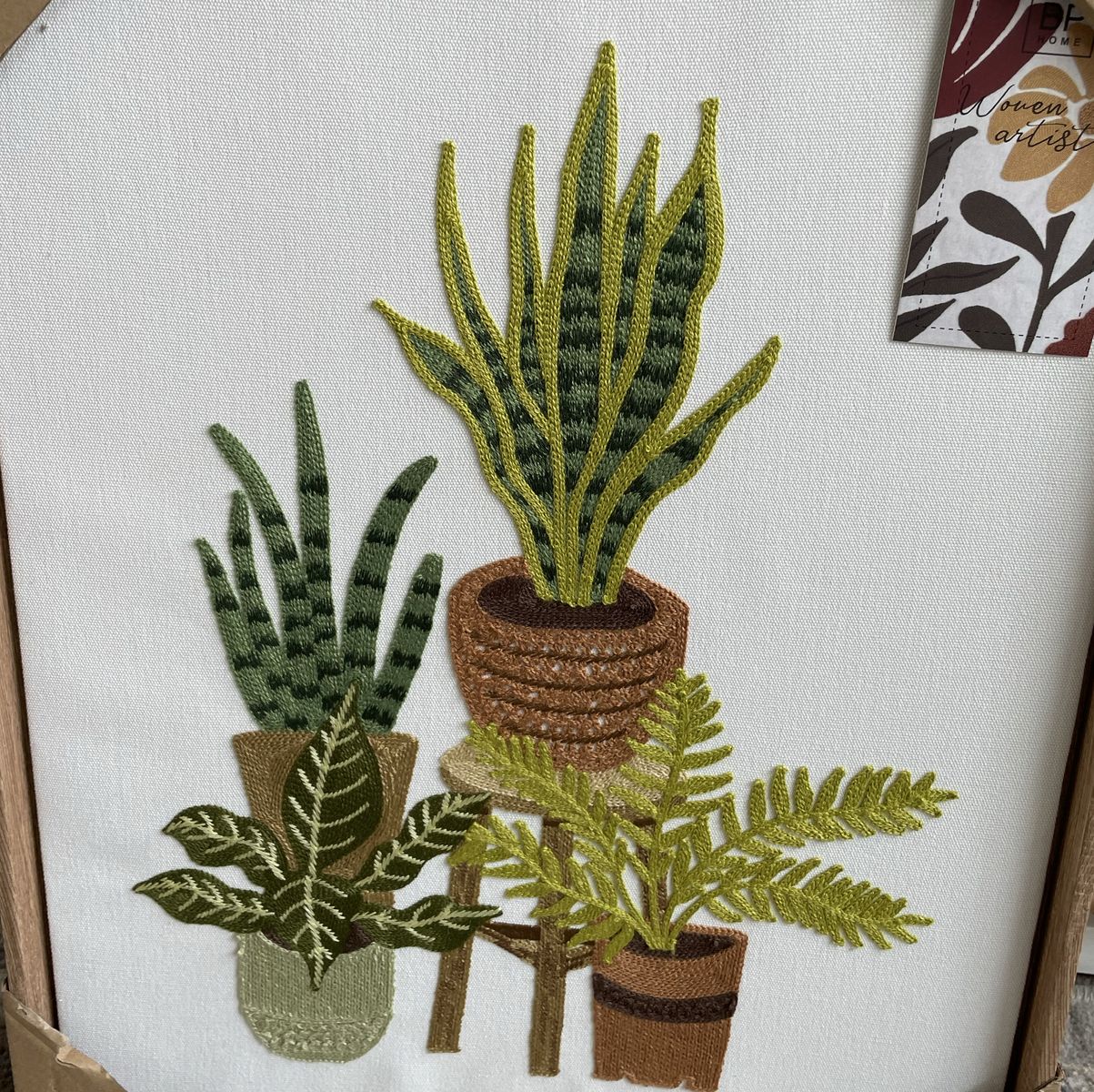New Home Textile Embroidery Woven Wall Art Plants