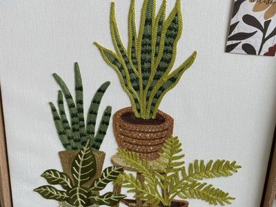 New Home Textile Embroidery Woven Wall Art Plants