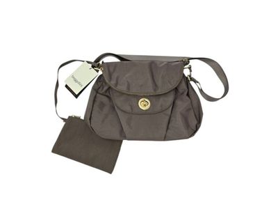 NEW Baggallini Kuala Flap Zip Hobo Crossbody Bag Dark Gray Taupe