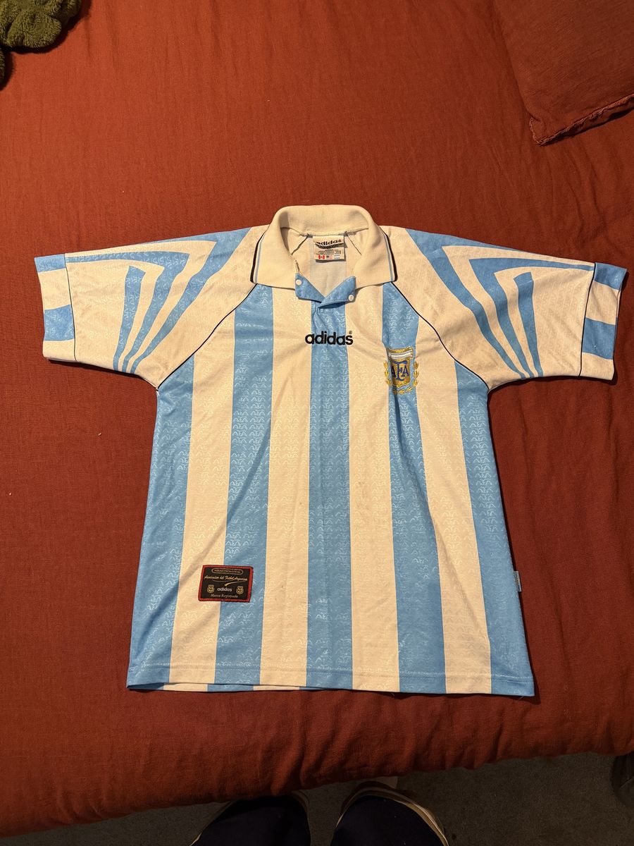 Adidas Argentina Asociacion del Futbol Argentino Jersey - Vintage Light Blue/White Striped