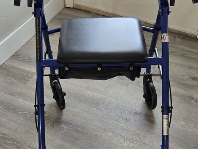 Folding Four Wheel Rollator Walker with Seat