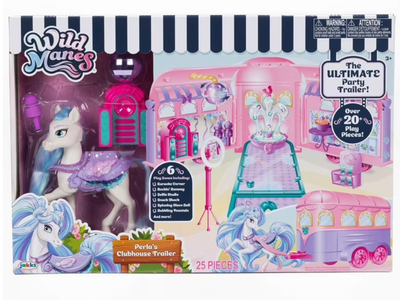 Wild Manes Perla's Pink Ultimate Clubhouse Runway Trailer Interactive Playset with Articulated Horse Doll
