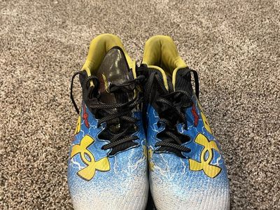 Under Armour Spotlight MC Football Cleats Size 13 25th Anniversary Lightning Blue