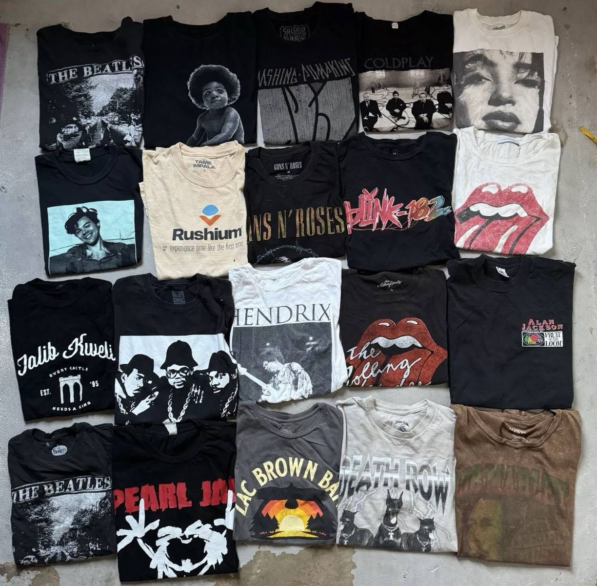 80 Music Band Tour T-Shirt Lot Wholesale Y2K Concert Rock Rap Reprint Fashion