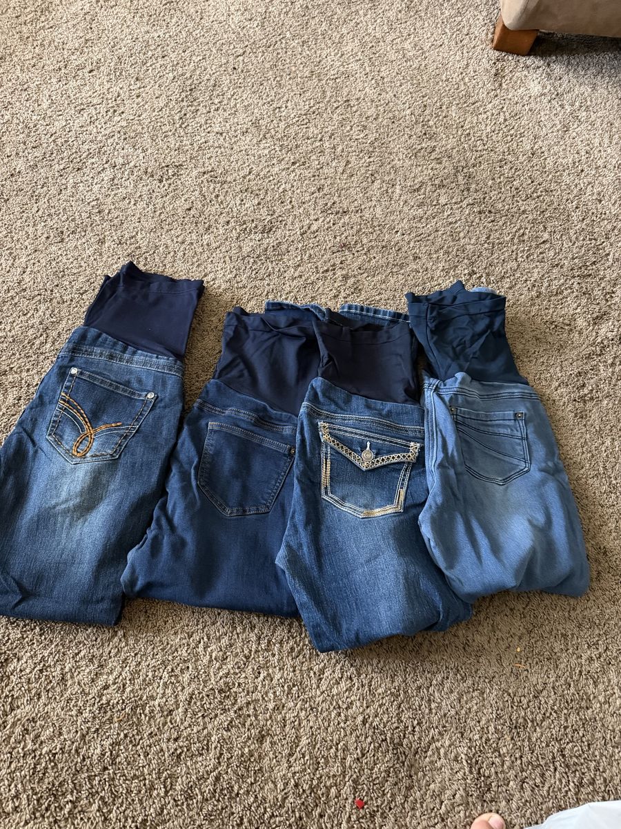 Maternity Jeans Bundle - Lot of 4 Full Belly Panel Denim Pants