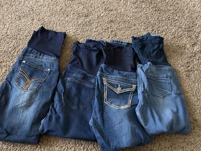 Maternity Jeans Bundle - Lot of 4 Full Belly Panel Denim Pants