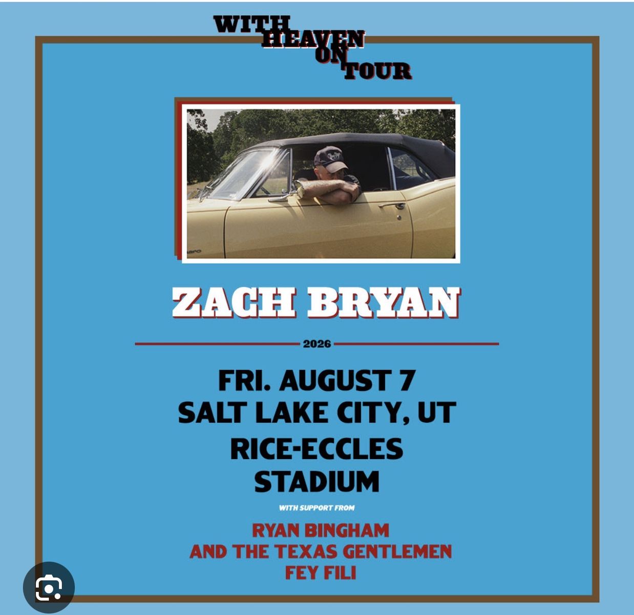 Zach Bryan at Rice Eccles Stadium