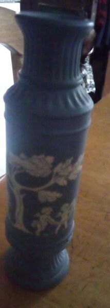 Used Blue White Avon Bottle Antique in good condition