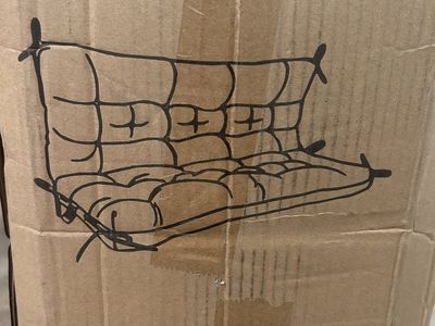 New Grey Outdoor Loveseat Cushion Set Seat and Back