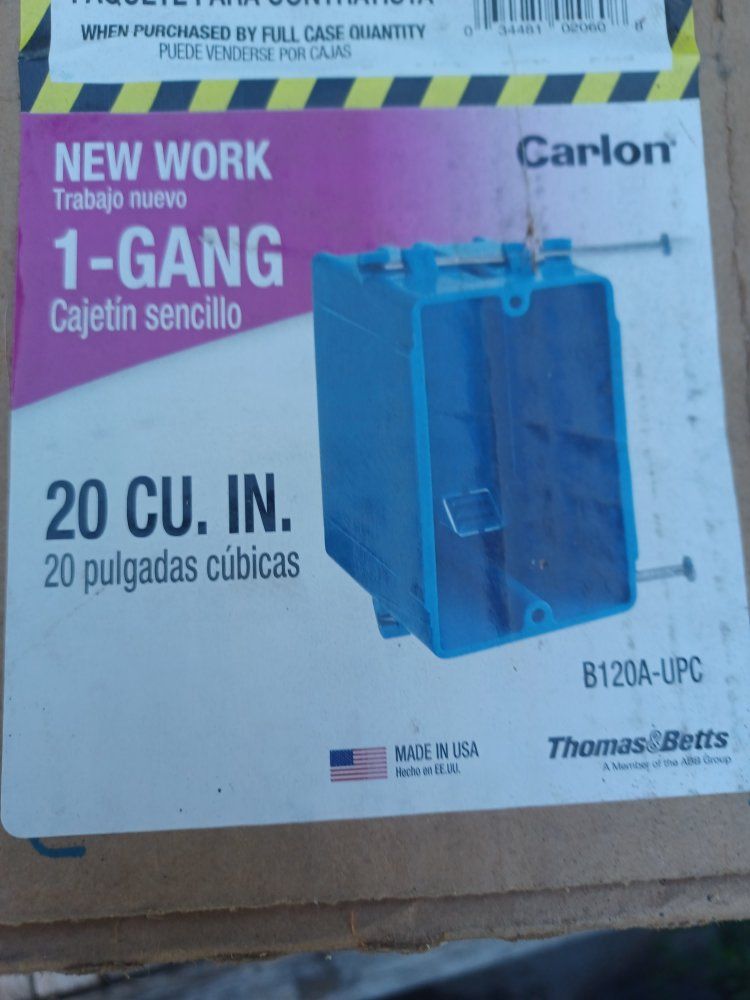 20cu inch single gang new work nail on boxes