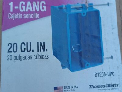 20cu inch single gang new work nail on boxes