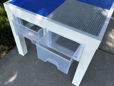 Building Brick Sensory Table