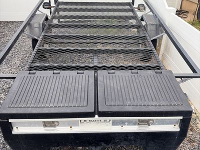 DualLid Heavy Duty Utility Trailer with Storage Box and Expanded Metal Deck
