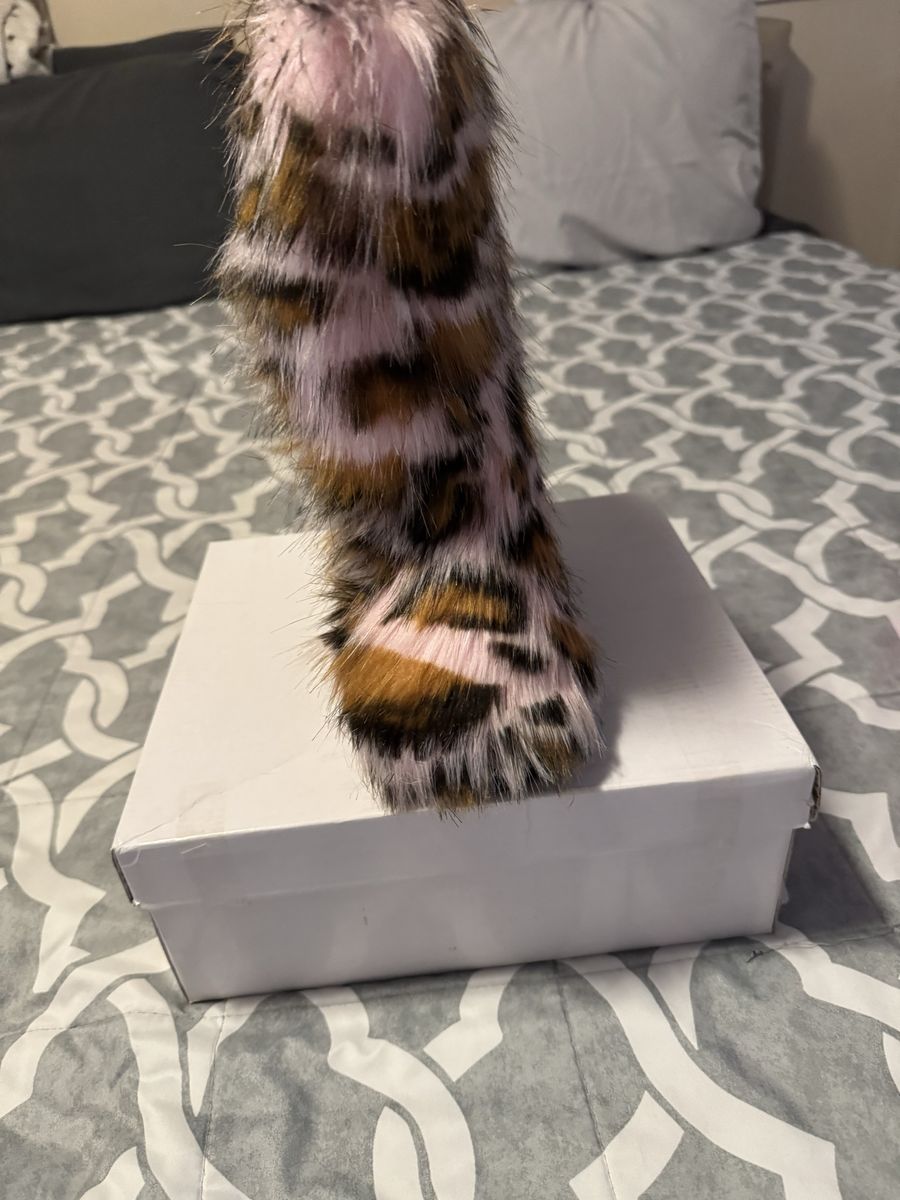 Pink Leopard Faux Fur Boots Size 1