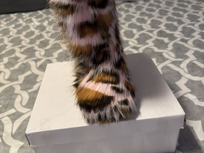 Pink Leopard Faux Fur Boots Size 1